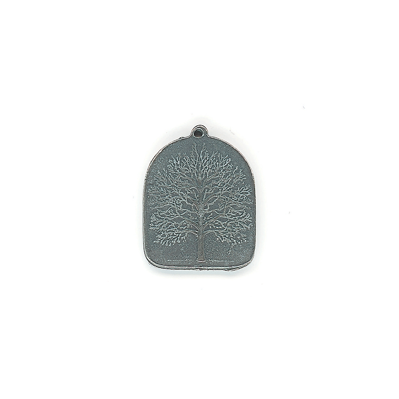 Pendentif Arbre De Vie En Or Blanc 14 Carats (585) Avec Zircons - Diamètre 19,7mm, Cadeau élégant Sous étui
